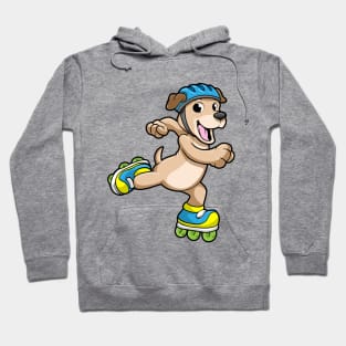 Dog as Inline Skater with Inline Skates and Helmet Hoodie